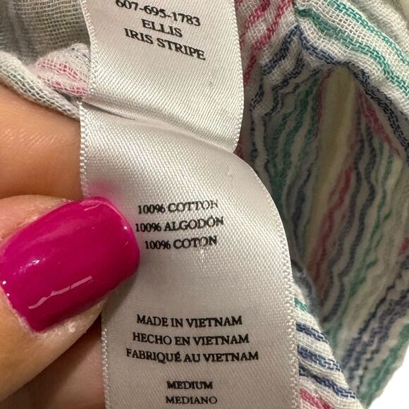 Rails Ellis Iris Gauze Long Sleeve Blouse Stripes Summer Medium - Picture 6 of 12